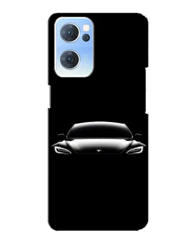 Чехол для OPPO Reno7 5G с картинкой «Фары Tesla Night»