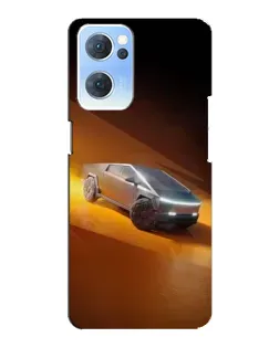 Чехол для OPPO Reno7 5G с картинкой «Cybertruck в пустыне»