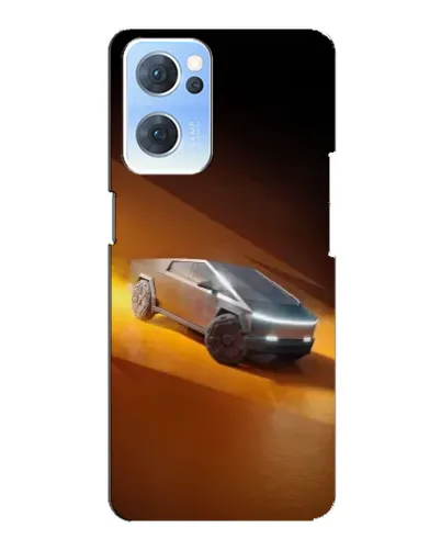 Чехол для OPPO Reno7 5G с картинкой «Cybertruck в пустыне»
