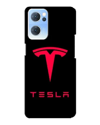 Чехол для OPPO Reno7 5G с картинкой «Tesla Red Logo»