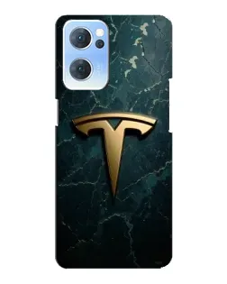 Чехол для OPPO Reno7 5G с картинкой «Мраморная Tesla Gold»