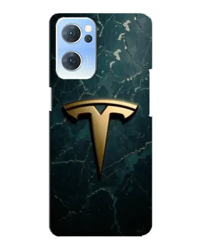 Чехол для OPPO Reno7 5G с картинкой «Мраморная Tesla Gold»