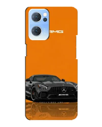 Чехол для OPPO Reno7 5G с картинкой «Оранжевый Mercedes AMG»