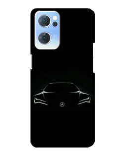 Чехол для OPPO Reno7 5G с картинкой «Mercedes — силуэт авто» Чехол для OPPO Reno7 5G с картинкой «Mercedes — силуэт авто»