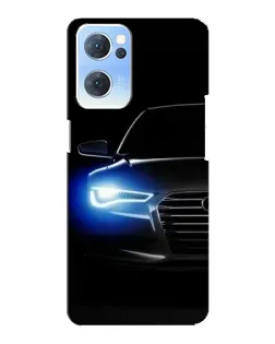 Чехол для OPPO Reno7 5G с картинкой «Неоновый взгляд Audi»