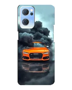 Чехол для OPPO Reno7 5G с картинкой «Audi в облаках дыма»