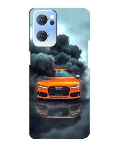 Чехол для OPPO Reno7 5G с картинкой «Audi в облаках дыма»