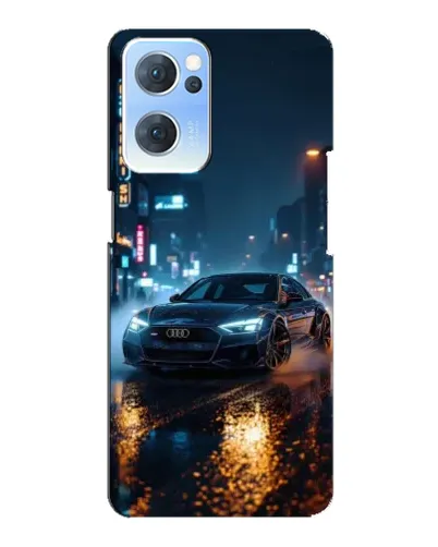 Чехол для OPPO Reno7 5G с картинкой «Ночной город и Audi»