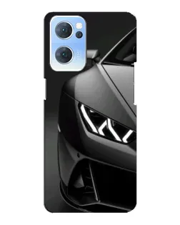 Чехол для OPPO Reno7 5G с картинкой «Lamborghini фары детализация»
