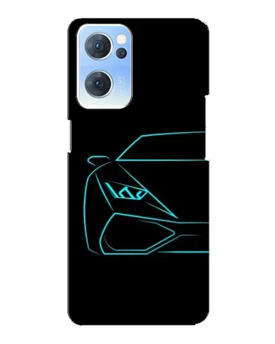 Чехол для OPPO Reno7 5G с картинкой «Голубой силуэт Lamborghini» Чехол для OPPO Reno7 5G с картинкой «Голубой силуэт Lamborghini»