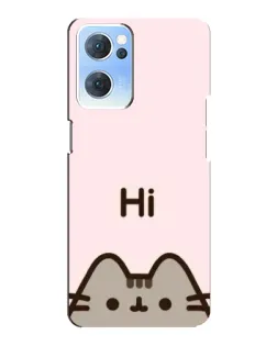 Чехол для OPPO Reno7 5G с картинкой «Пушин говорит Hi»
