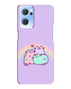 Чехол для OPPO Reno7 5G с картинкой «Радужные Пушины»