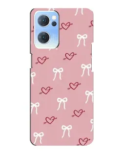 Чехол для OPPO Reno7 5G с картинкой «Сердца и банты»