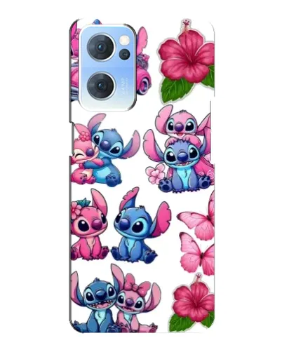 Чехол для OPPO Reno7 5G с картинкой «Стикеры Stitch и Angel»