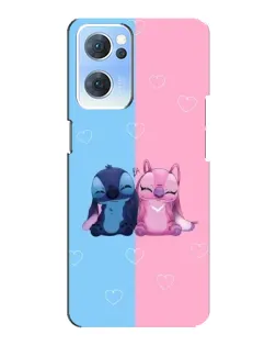 Чехол для OPPO Reno7 5G с картинкой «Stitch и Angel Love»