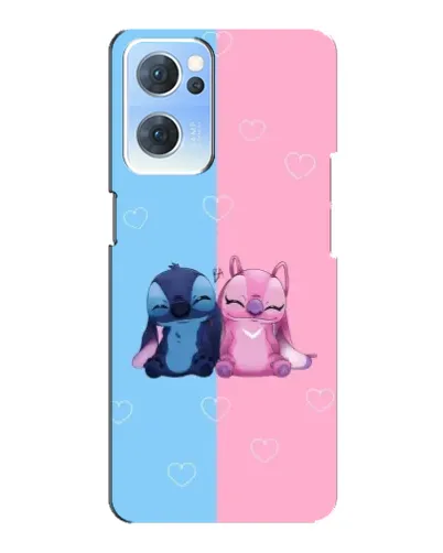 Чехол для OPPO Reno7 5G с картинкой «Stitch и Angel Love»