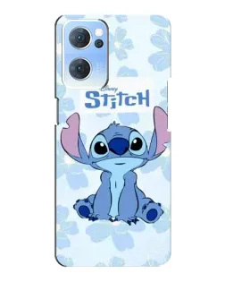 Чехол для OPPO Reno7 5G с картинкой «Stitch среди цветов»