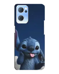 Чехол для OPPO Reno7 5G с картинкой «Стич в облаках»