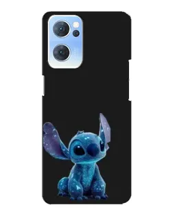 Чехол для OPPO Reno7 5G с картинкой «Стич на черном»