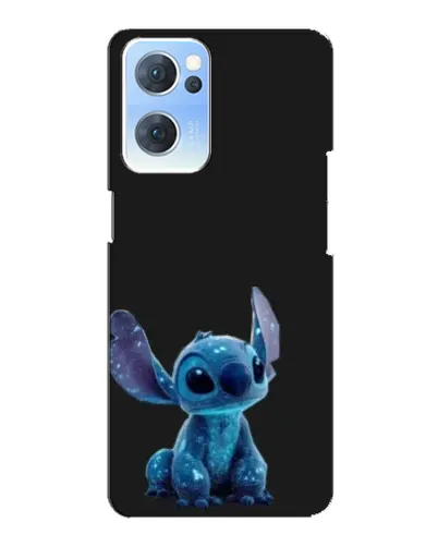 Чехол для OPPO Reno7 5G с картинкой «Стич на черном»