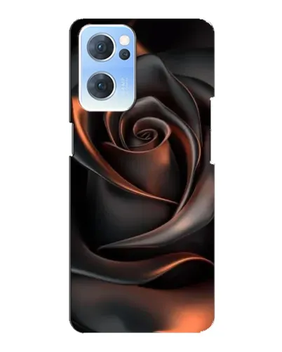Чехол для OPPO Reno7 5G с картинкой «Шелковая черная роза»