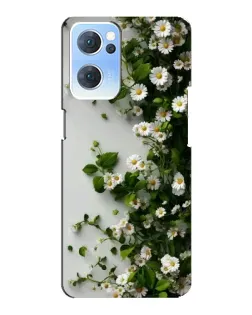 Чехол для OPPO Reno7 5G с картинкой «Ветка мелких белых цветов»
