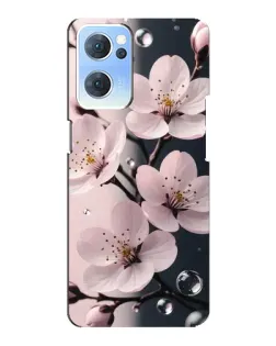 Чехол для OPPO Reno7 5G с картинкой «Нежная сакура и капли»