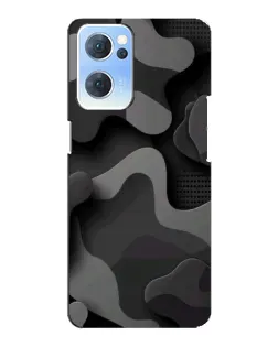 Чехол для OPPO Reno7 5G с картинкой «Темный абстрактный камуфляж»