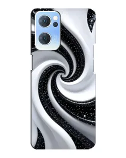 Чехол для OPPO Reno7 5G с картинкой «Черно-белая спираль»