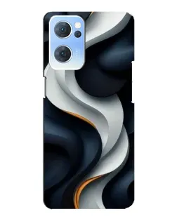 Чехол для OPPO Reno7 5G с картинкой «Объемные черно-белые ленты»