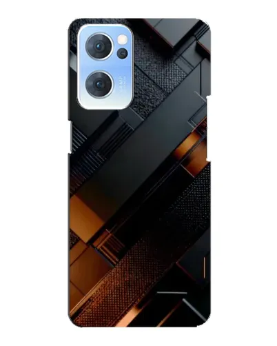 Чехол для OPPO Reno7 5G с картинкой «Черные геометрические блоки»