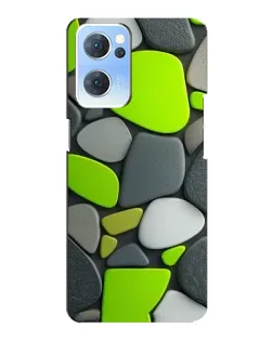 Чехол для OPPO Reno7 5G с картинкой «Яркая неоновая галька»