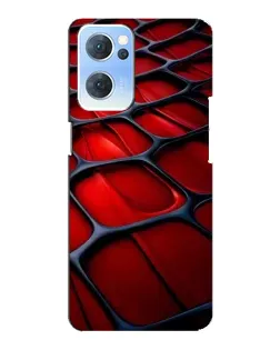 Чехол для OPPO Reno7 5G с картинкой «Красная глянцевая сетка»