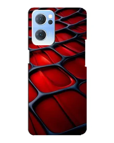 Чехол для OPPO Reno7 5G с картинкой «Красная глянцевая сетка»