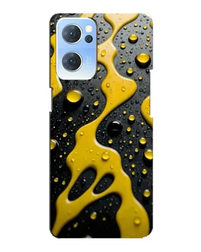 Чехол для OPPO Reno7 5G с картинкой «Жидкое желтое золото»