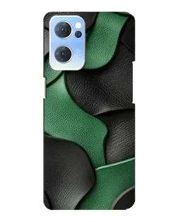 Чехол для OPPO Reno7 5G с картинкой «Зеленые кожаные волны»