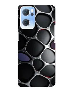 Чехол для OPPO Reno7 5G с картинкой «Объемная темная решетка»