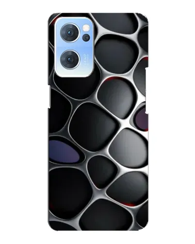 Чехол для OPPO Reno7 5G с картинкой «Объемная темная решетка»