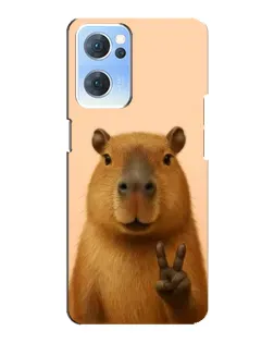 Чехол для OPPO Reno7 5G с картинкой «Капибара виктория»