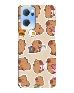 Чехол для OPPO Reno7 5G с картинкой «Капибары паттерн»