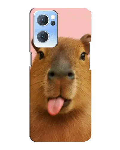 Чехол для OPPO Reno7 5G с картинкой «Капибара с языком»