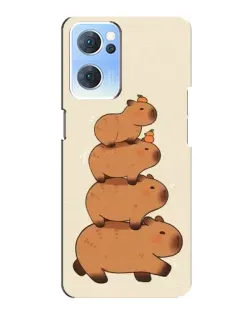 Чехол для OPPO Reno7 5G с картинкой «Башня из капибар»