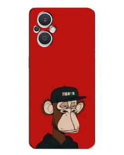 Чехол для OPPO Reno7 Lite (5G) с картинкой «Bored Ape — красный фон»