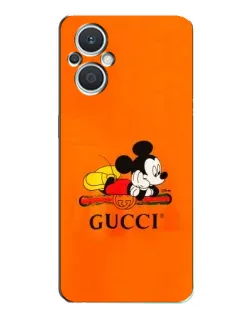 Чехол для OPPO Reno7 Lite (5G) с картинкой «Микки Маус Gucci — оранж» Чехол для OPPO Reno7 Lite (5G) с картинкой «Микки Маус Gucci — оранж»