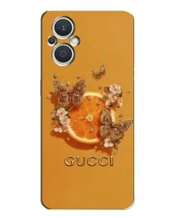 Чехол для OPPO Reno7 Lite (5G) с картинкой «Gucci — золотые бабочки» Чехол для OPPO Reno7 Lite (5G) с картинкой «Gucci — золотые бабочки»