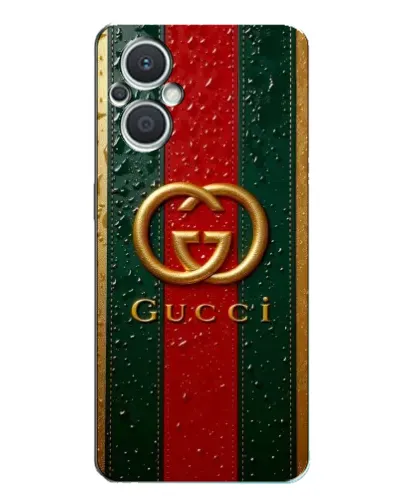 Чехол для OPPO Reno7 Lite (5G) с картинкой «Gucci — фирменная полоса и золото» Чехол для OPPO Reno7 Lite (5G) с картинкой «Gucci — фирменная полоса и золото»