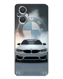 Чехол для OPPO Reno7 Lite (5G) с картинкой «BMW в белом дыму»