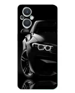 Чехол для OPPO Reno7 Lite (5G) с картинкой «Черная BMW — профиль»