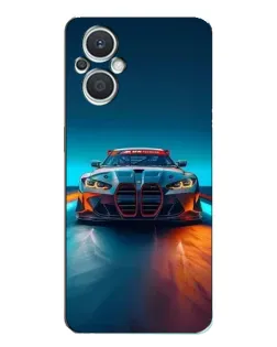 Чехол для OPPO Reno7 Lite (5G) с картинкой «BMW — огни неона»