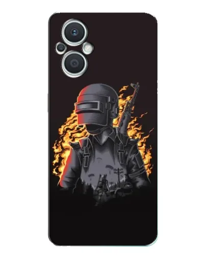 Чехол для OPPO Reno7 Lite (5G) с картинкой «PUBG — огненный силуэт»